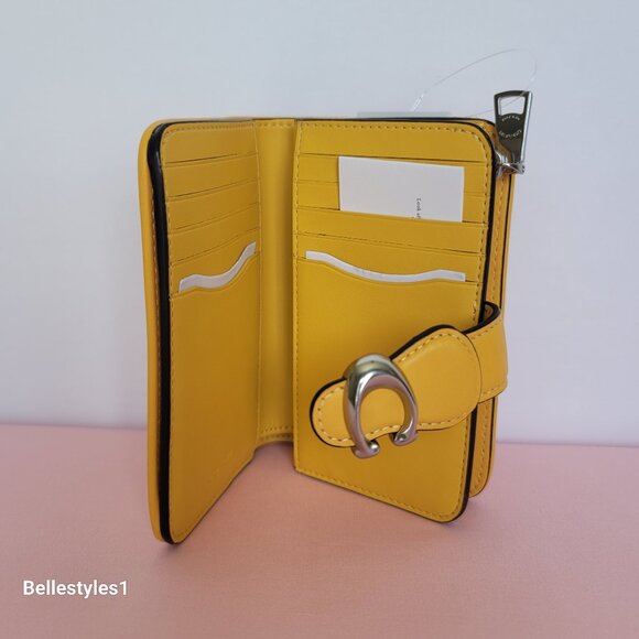 COACH Tabby Smooth Leather Medium Bifold Wallet – Canary color - Picture 13 of 16